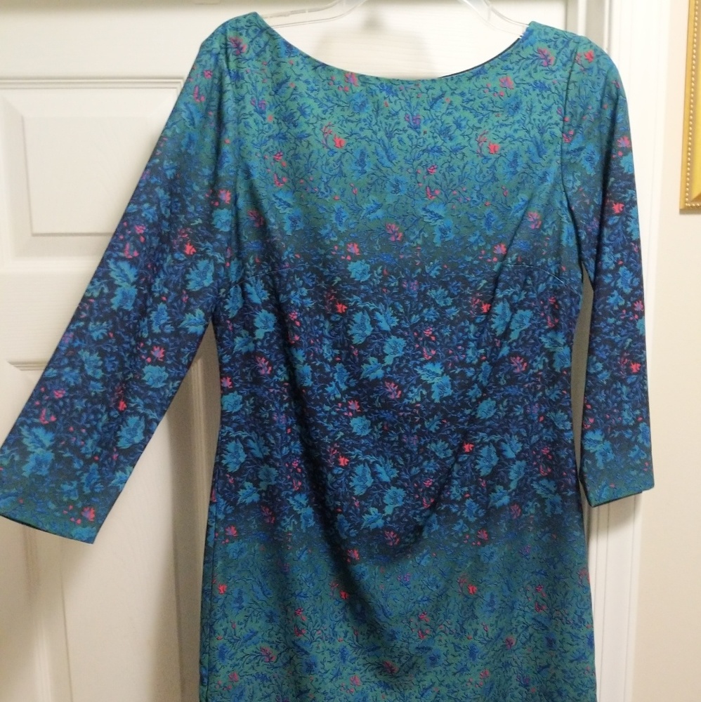 Blue Floral Marchesa Voyage Dress